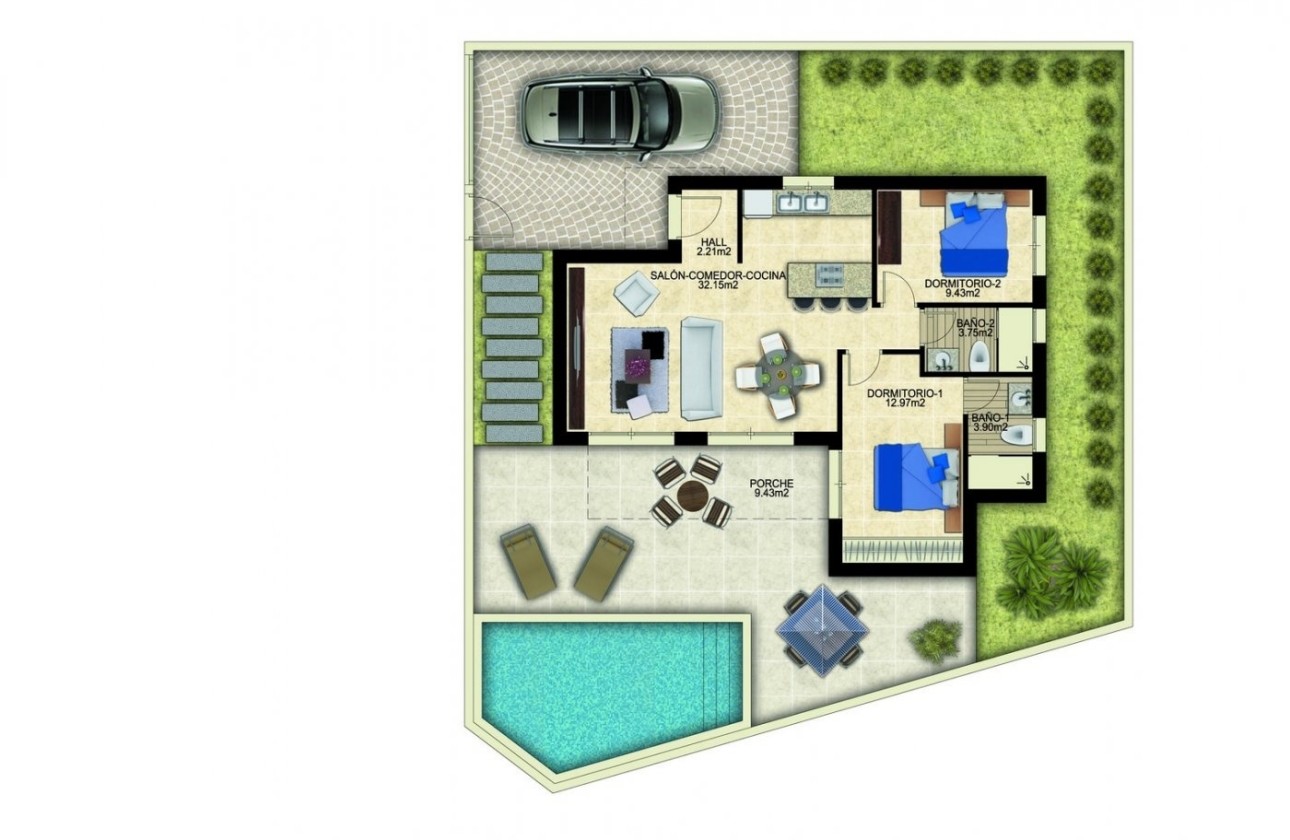 NIEUWBOUW - Vrijstaande Villa -
Benijofar - Polideportivo