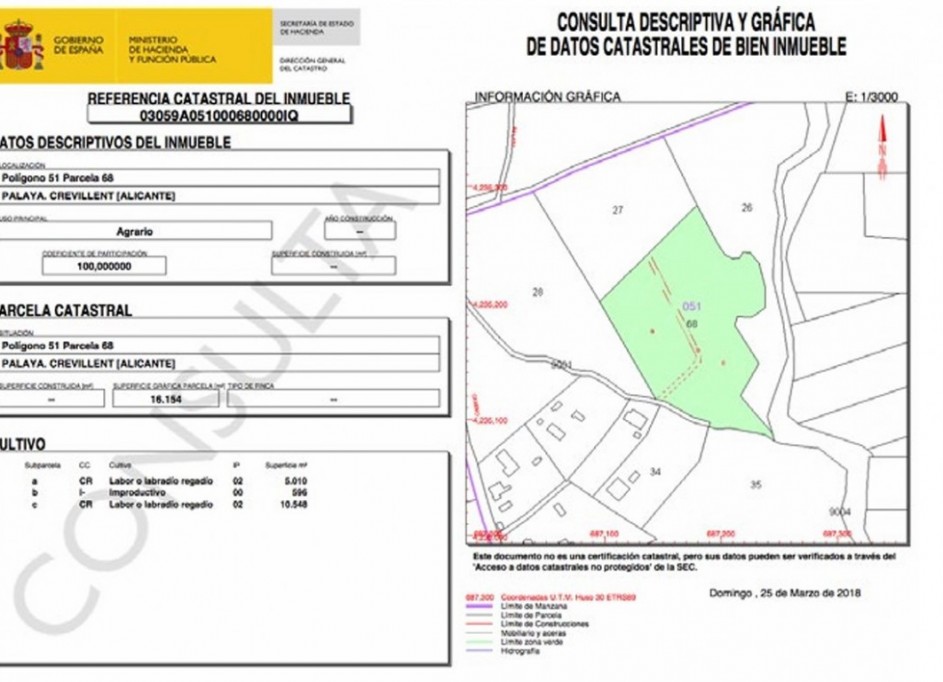 Revente - Parcelle Terrain -
Crevillente