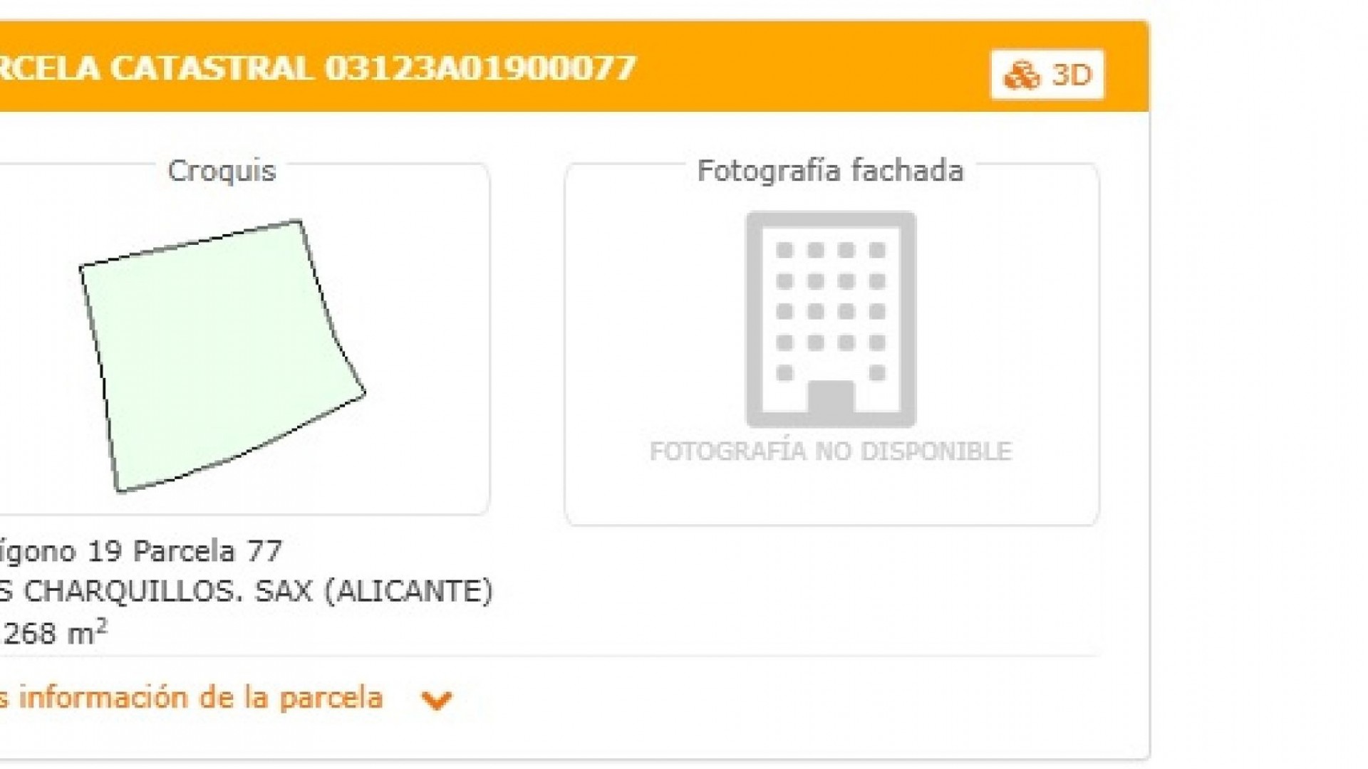 Venta - Parcela Terreno -
SAX