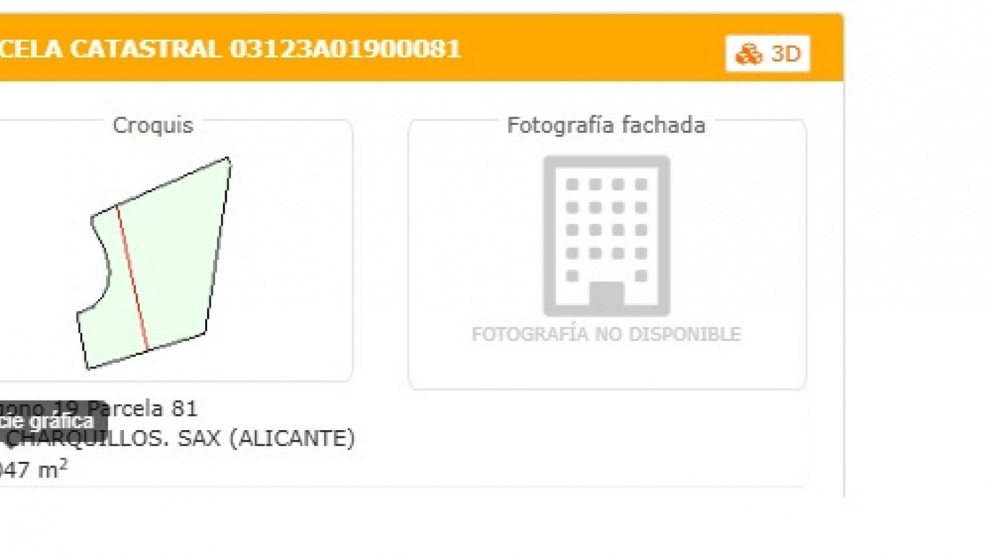 Venta - Parcela Terreno -
SAX