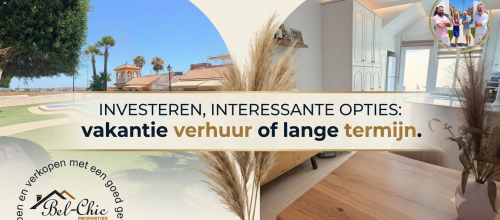 Investeren, interessante opties: vakantie verhuur of lange termijn. 