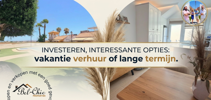 Investeren, interessante opties: vakantie verhuur of lange termijn. 